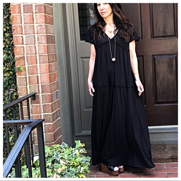 ✨LAST ONE ✨Black long bohemian chic maxi dress - Picture 2 of 6